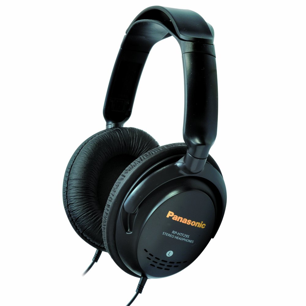 Panasonic Quick-Fit Over-the-Ear Stereo Monitor Headphones RP-HTF295-K (Black) Lightweight, Comfortable, Powerful Bass