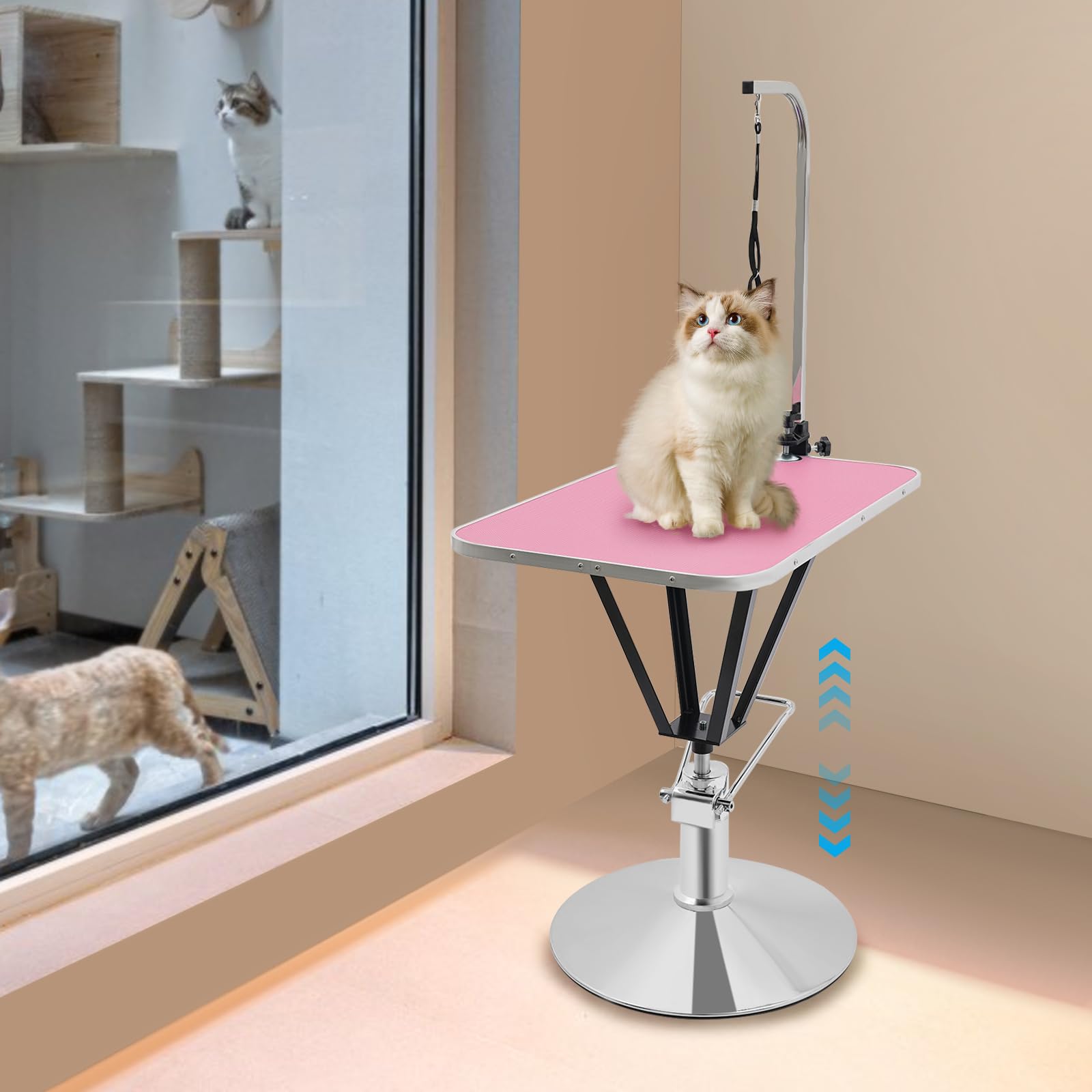 Tavolo per animali domestici, tavolo per la cura degli animali domestici, tavolo idraulico sollevabile per cani/gatti, regolabile in altezza, per bagni domestici, asciugacapelli, taglio di