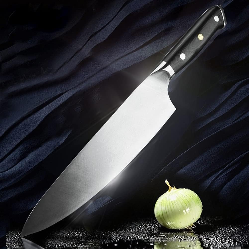 MAYiT Meat Cleaver Knife, Kitchen knife 8 Inch Chef Knif 7Cr17 440C High Carbon Stainless Steel German G10 Handle Santoku Meat Cleaver knife Cooking Tool