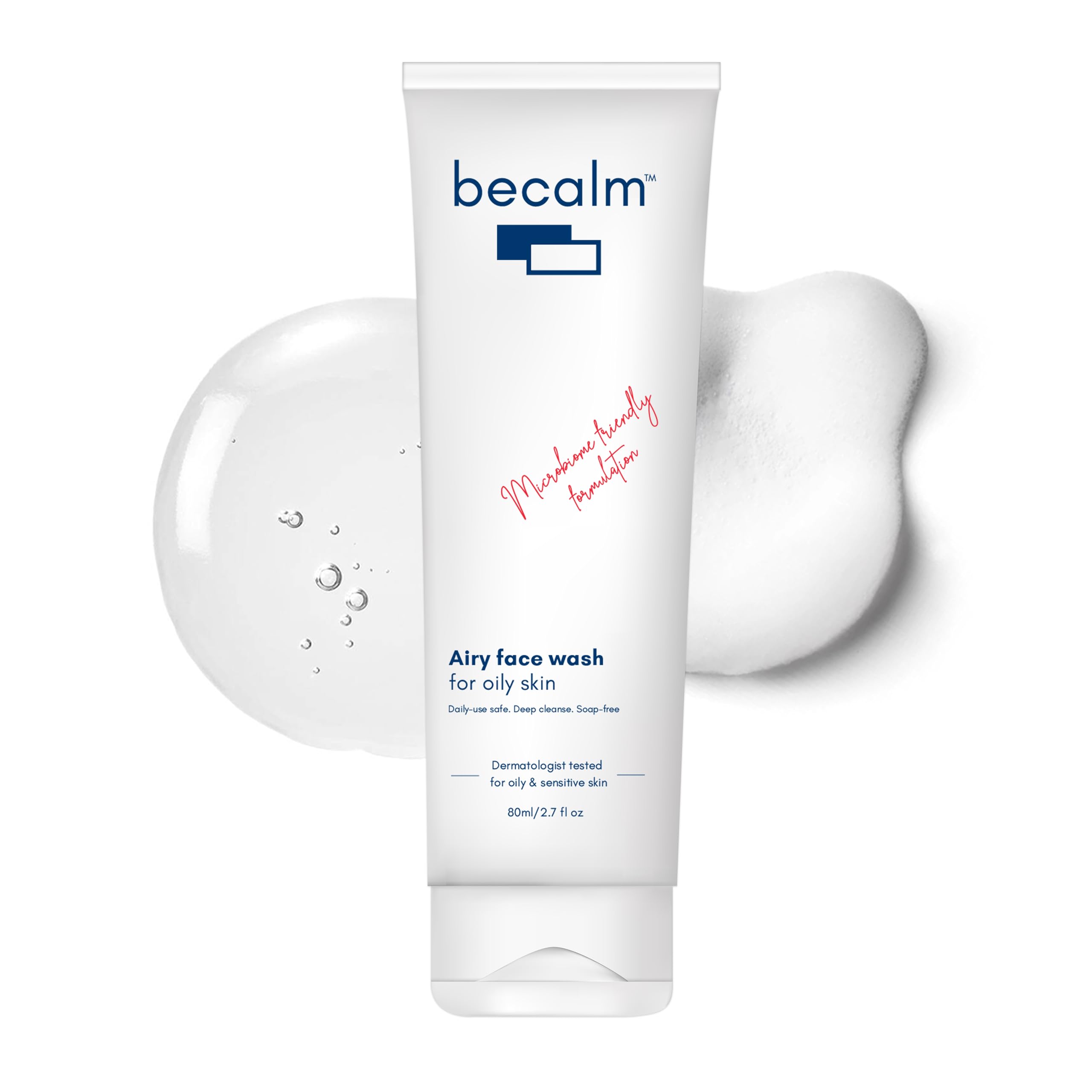 Becalm Daily Salicylic Acid Face Wash for Oily Skin | Airy face wash for Men & Women | Non-drying, Soap & Sulphate free | Oil, Acne, Dullness, Pore control | Microbiome friendly | With Quaternium - 73 & Prebiotic | No fragrance-picture-19