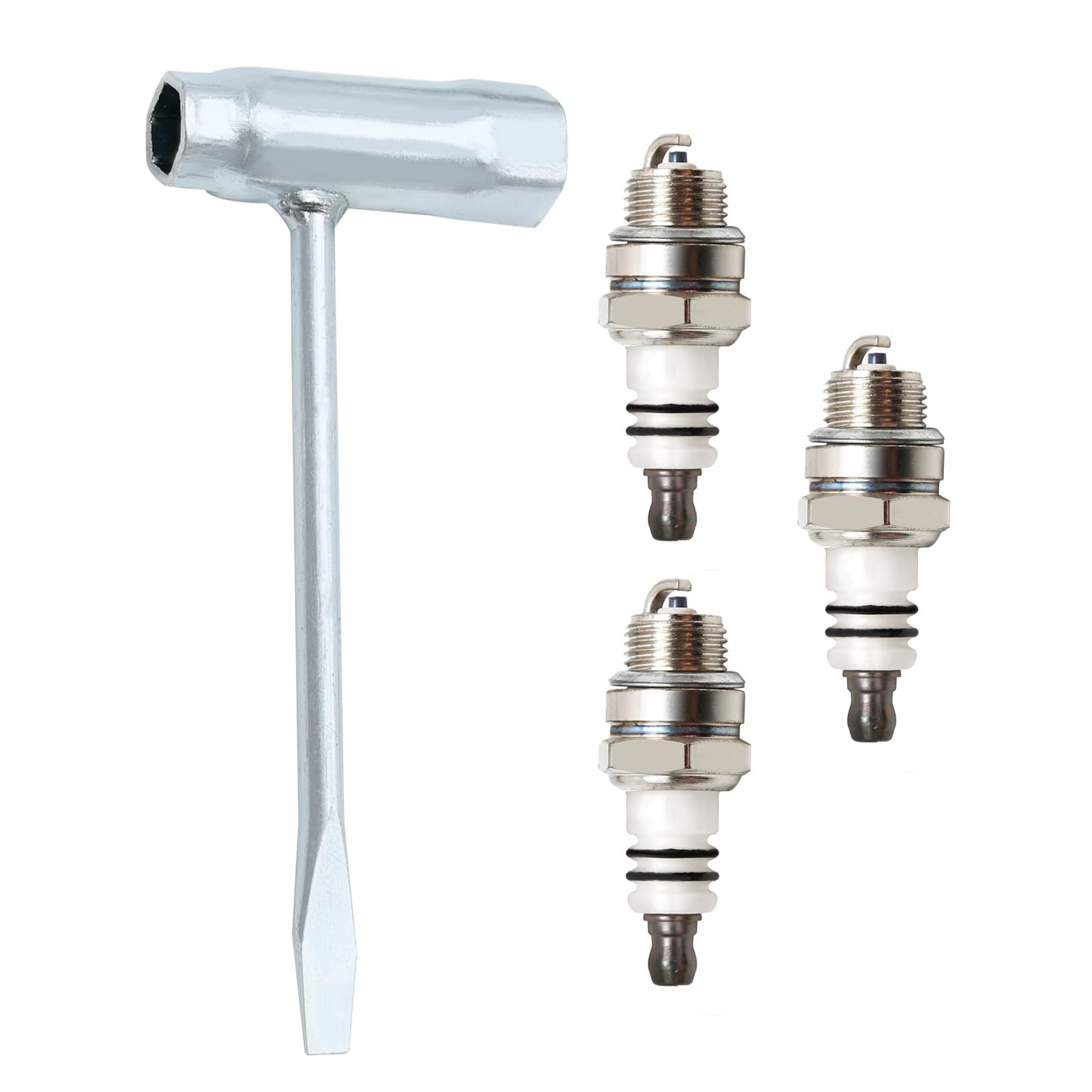 BPMR7A L7T 3pcs Spark Plug with 1pc 13x19mm Drive Wrench Tool for Chainsaw BPM7A RCJ6Y RCJ7Y Spark Plugs for Husqvarna Stihl MS290 021 023 024 025 026 Small Engine