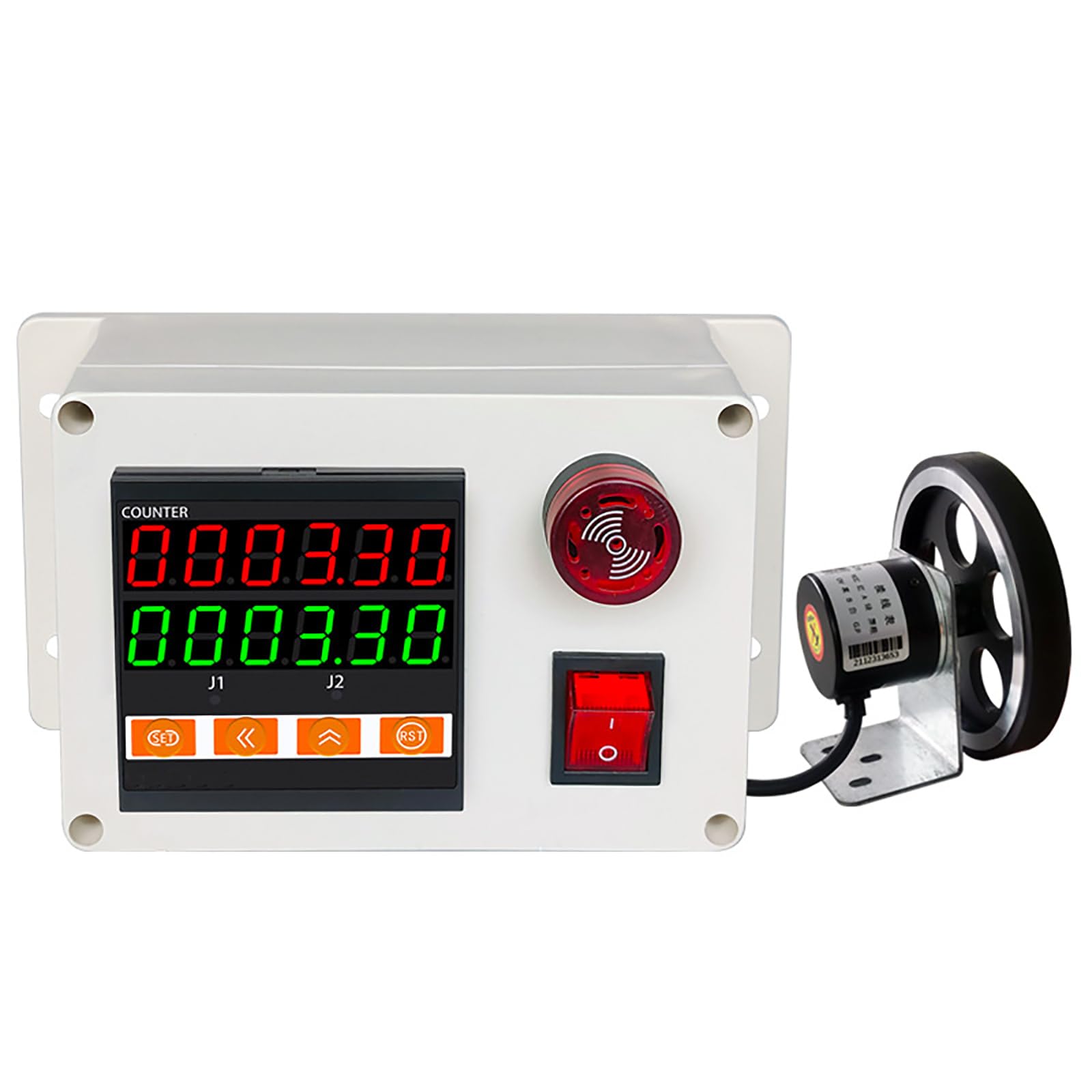 Wsexyy Digital Length Meter Counter, Rotary Encoder With Rolling Wheel And Buzzer, 0-999999 Counting Range, Cable Wire Length Meter Counter For Cable Fishing Line Silk Thread Wire