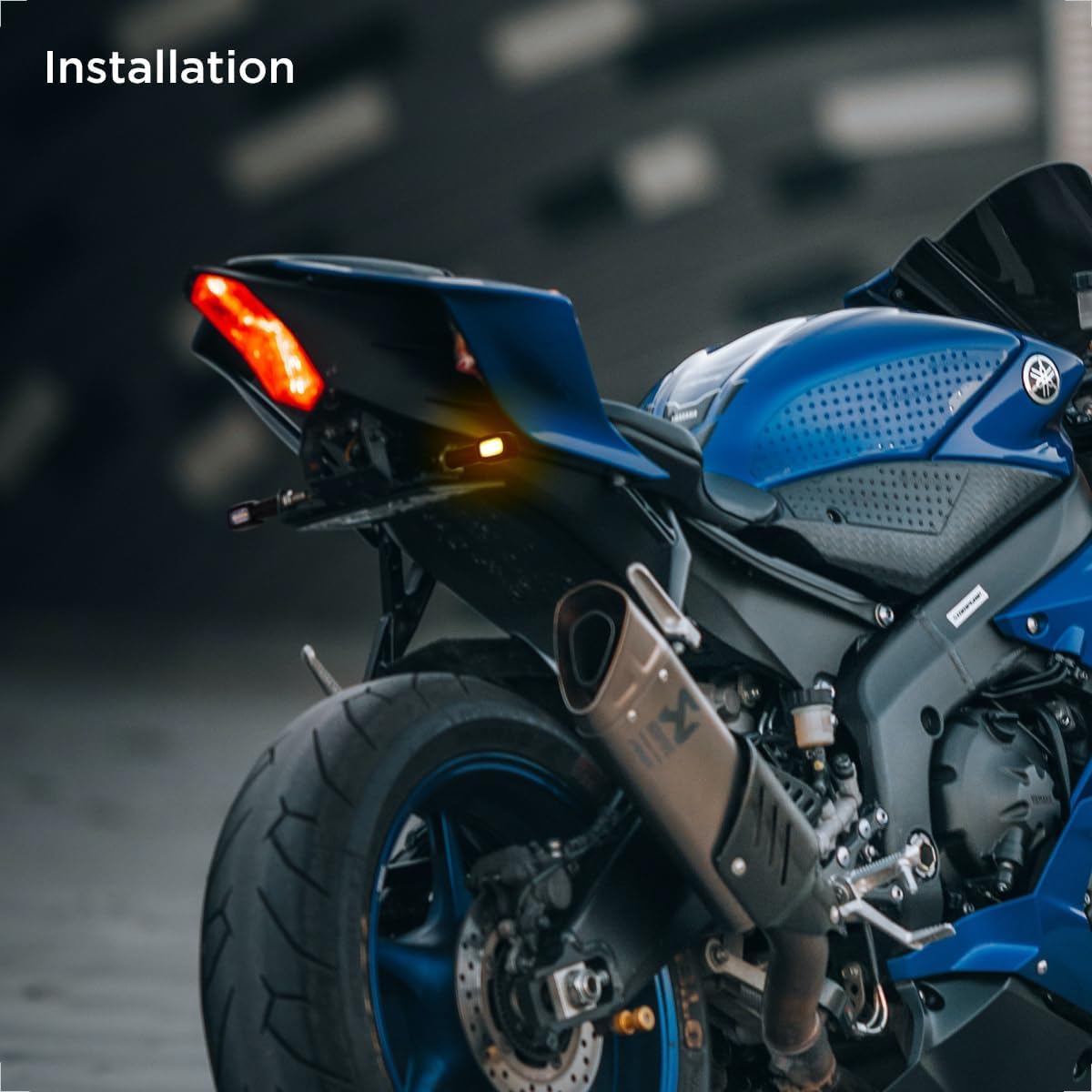 evermotor Frecce Moto LED 12V per moto, Omologate E24 Mini indicatore, Rettangolare, IP67 impermeabile, 4 pezzi, 400mm cavo lungo