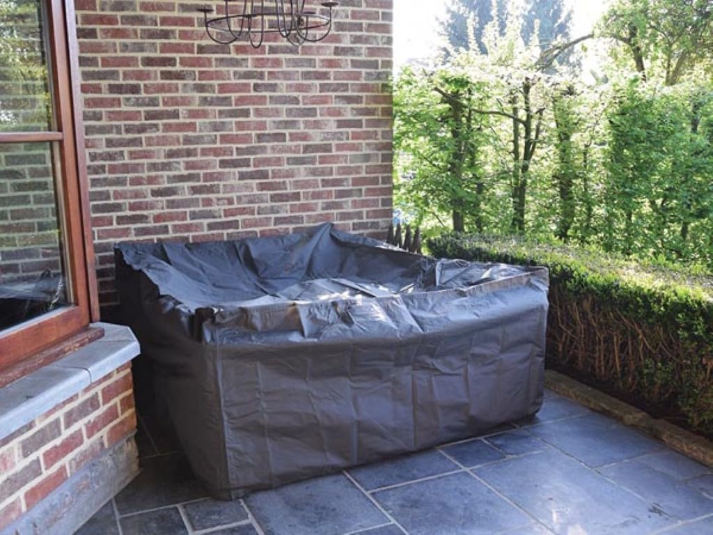Perel Housse rectangulaire pour salon de jardin 300 x 200 x 75 cm, imperméable et résistante aux UV, bâche robuste pour ensembles extérieurs moyens à grands