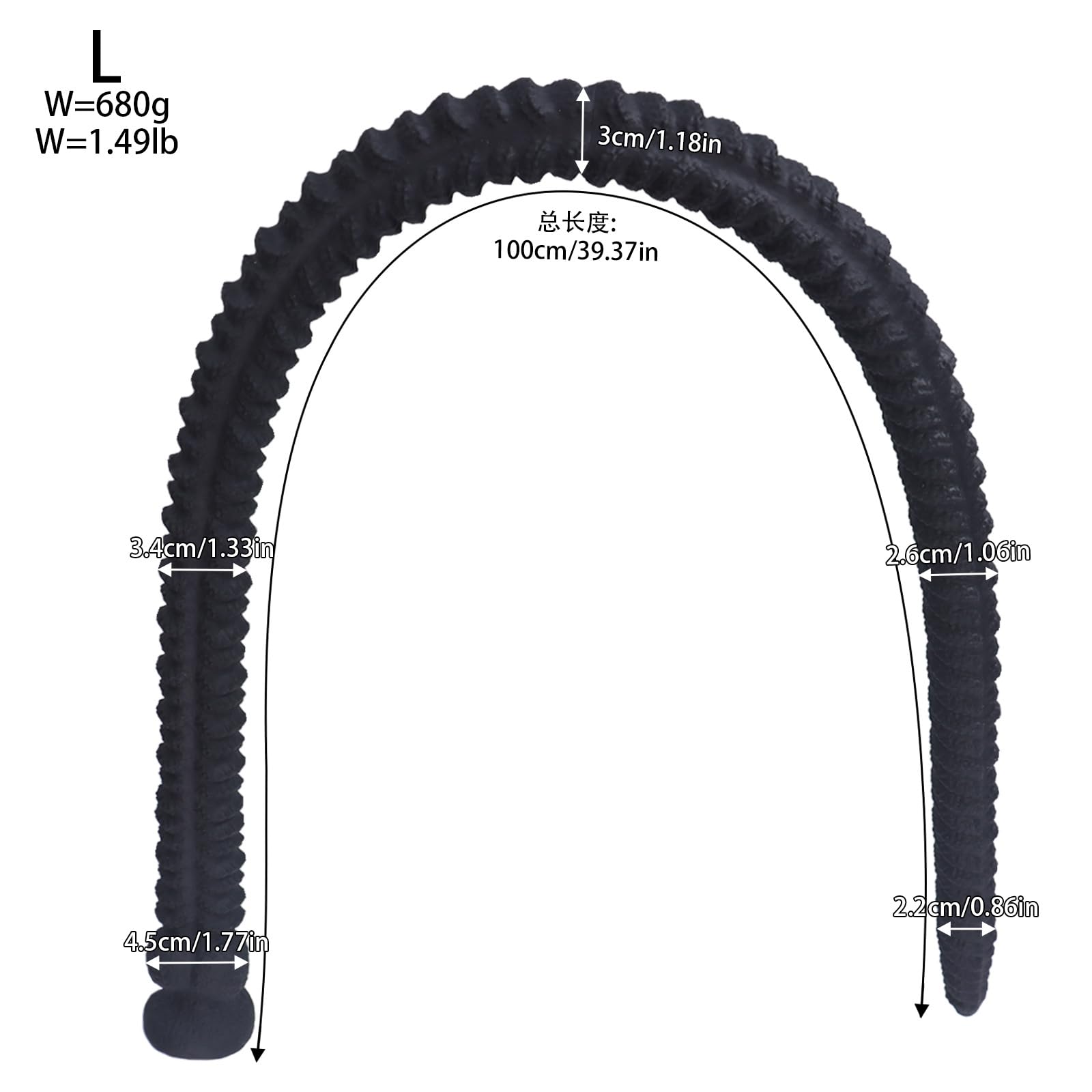 AMAZBEE AnalPlugs extra lunghi con ventose Butt Plugs in silicone per la dilatazione anale e vaginale Dildo anali filettati per la stimolazione della prostata e del punto G (L,1)