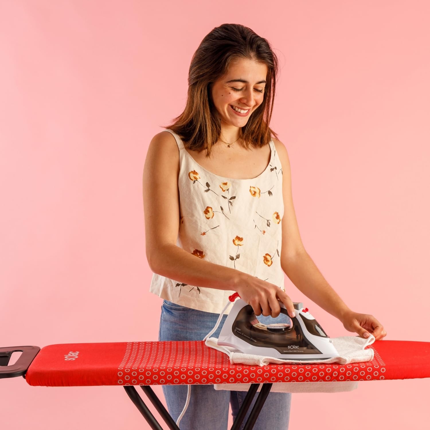 Solac - Tabla de Planchar Plegable Optima Board | 32,5x110cm | 3 Posiciones Regulable | Funda Resistente Algodón 100% | Ajustable 90 cm | Patas Antideslizantes | Lijera Manejable | Soporte Plancha