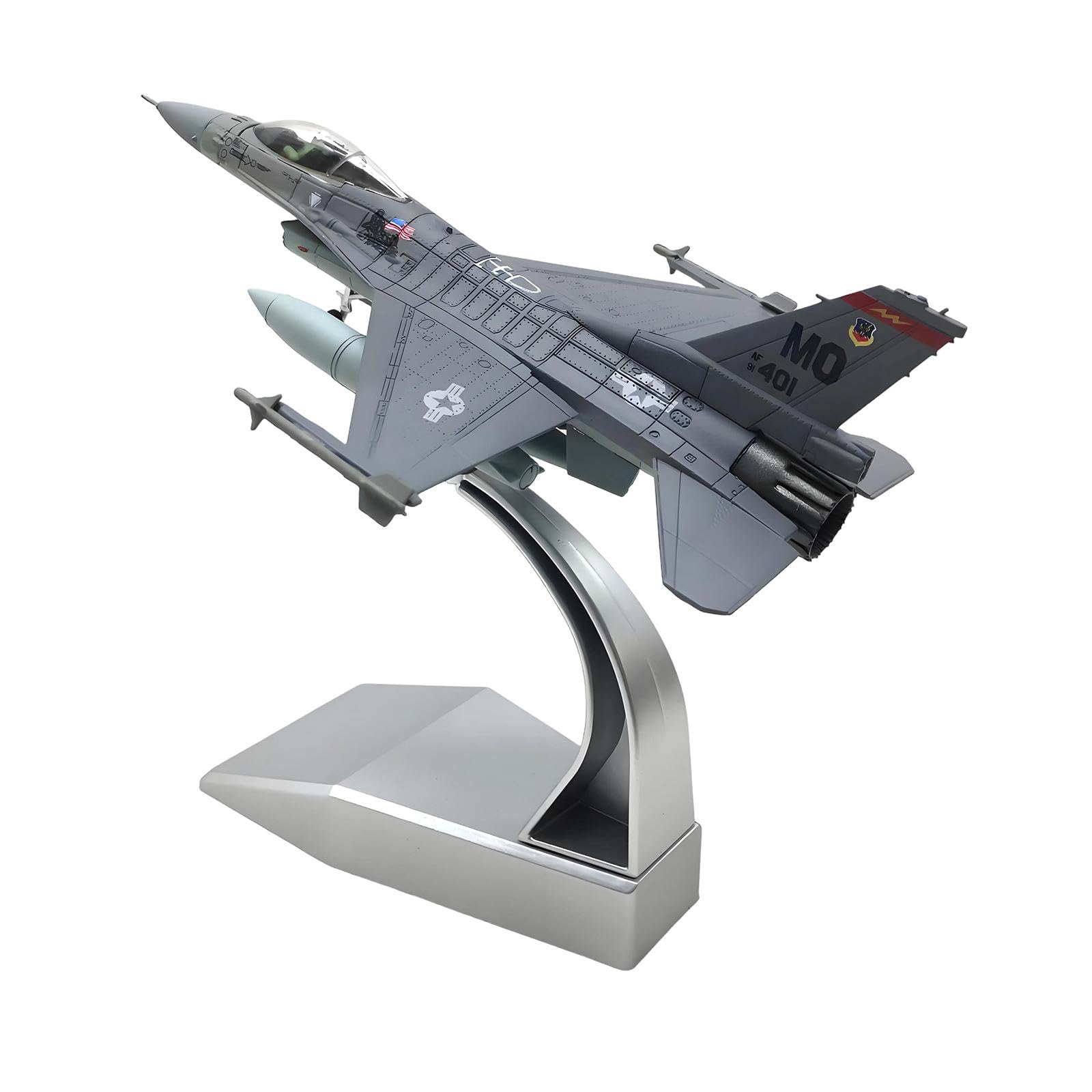 Avión de Modelo F16C a Escala 1 100 con Detalles Realistas Estructura de Aleación y Base de Exhibición Adecuado para Colección Decoración de