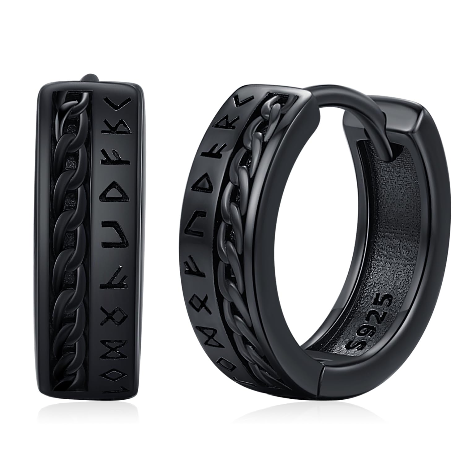 Pendientes vikingos de plata de ley 925, pendientes vikingos para hombre, pendientes de aro vikingo, joyas nórdicas, regalos de Navidad para mujeres, hombres, mujeres y hombres