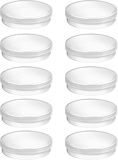 VILLCASE 10pcs Sterile Plastic Petri Dishes with Lid, Clear Lab Petri Dishes 70mm Dia x 14mm Deep, for School, Laboratories, Clear Petri Dish for Themed Party