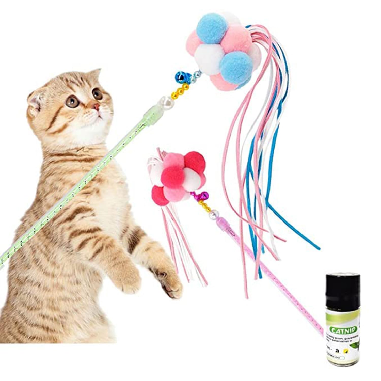 SRIPET Pets Interactive Cat Stick with Balls, Bells and Tassel for Cat (Pack of 2) (B0BL16CT66) Amazon Price History, Amazon Price Tracker
