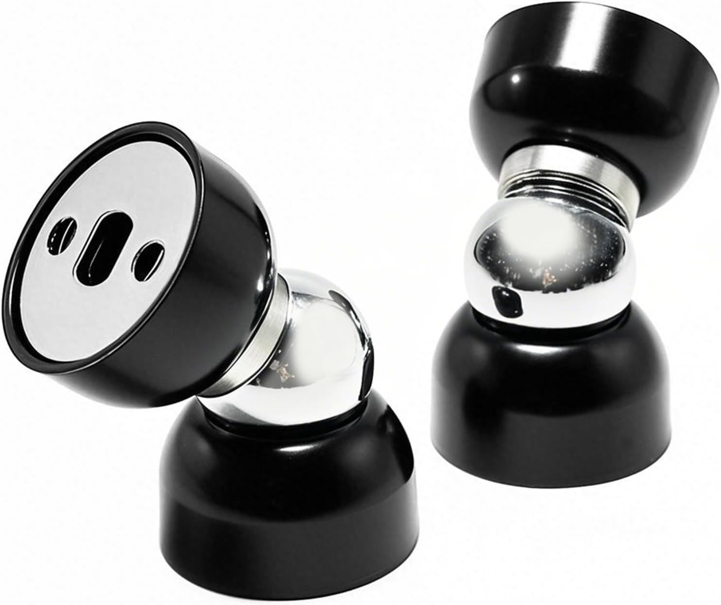 Powerful Magnetic Doorstop - 2 Pcs Stainless Steel Mini Door Stopper, Heavy Duty Magnetism Door Holder for Bedroom Bathroom Kitchen Home Office (Black)
