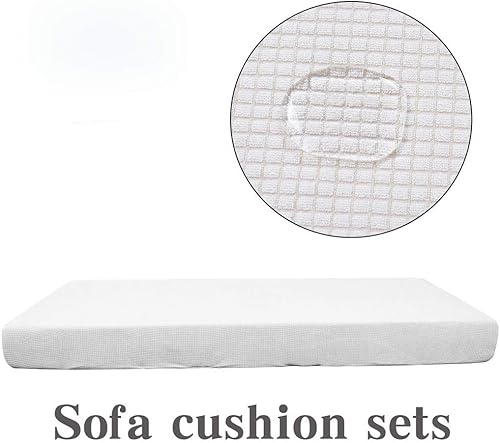 Miniatura 3 de BLMIEDE Funda de cojín de asiento de sofá de 14 asientos, fundas elásticas protectoras de sofá para mezcla (blanco, M)