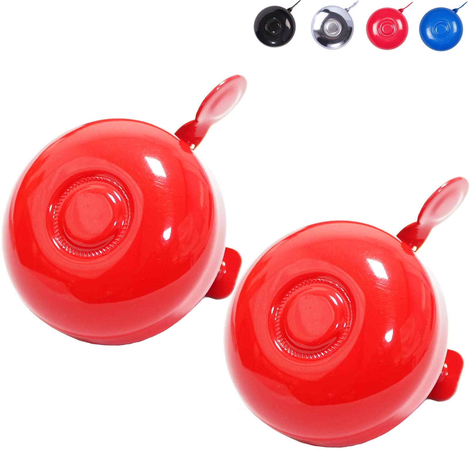 2-Piece Bike Bell Adult Metal Bicycle Bells Universal Bike Bell, Children Kid Biking Bell for Boys and Girls Safety Bell Left & Right Handed Fits Handlebars from 22.2-31.8mm Diameters