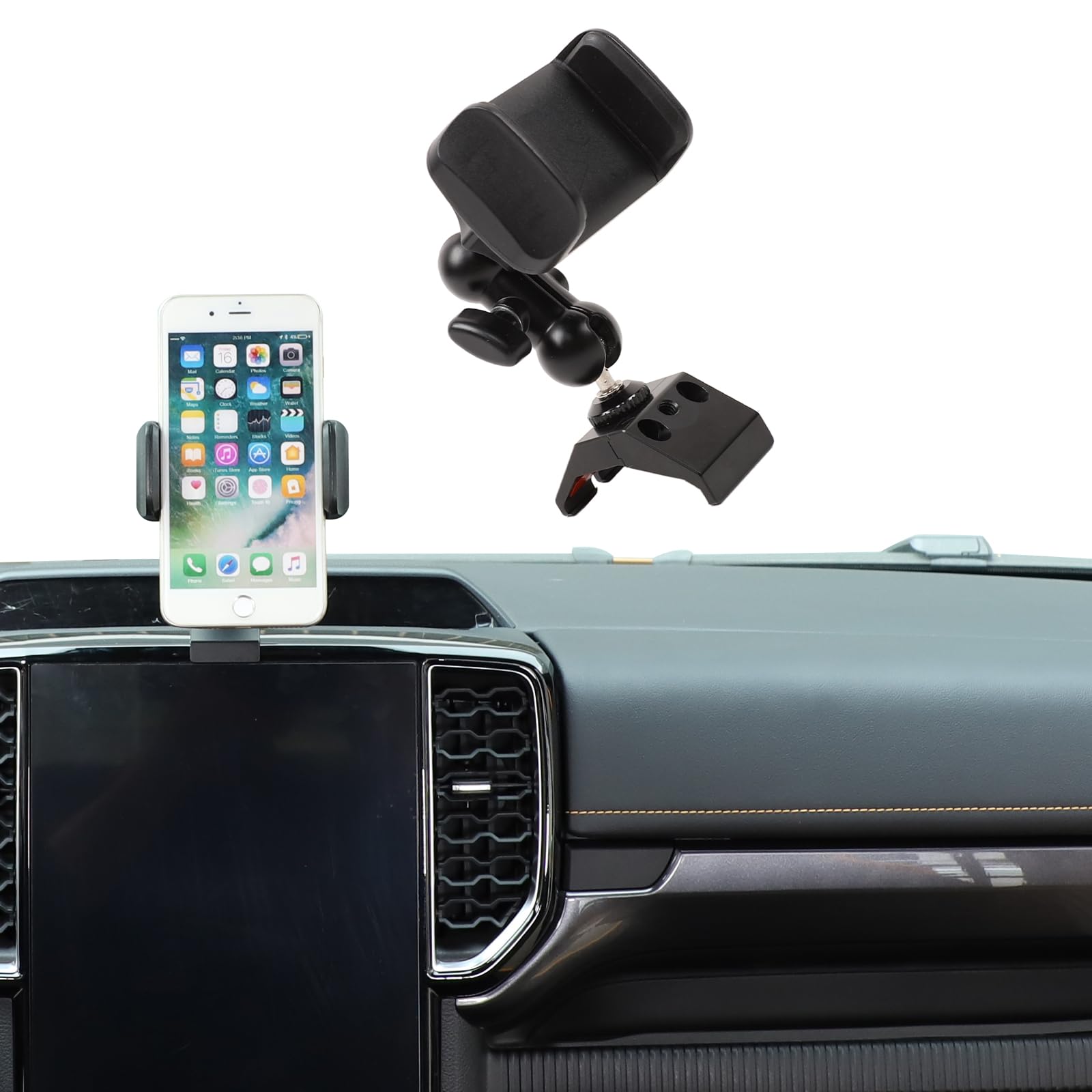 Handyhalterung für Ford Ranger ab 2023, Spezieller Peanut-Socket Clip für Lüftungsdichtung, Navigationsbildschirm Obere Befestigung, 1-Form/B-Design, Magnetisch, Keine Blockierung der Lüftung (A)