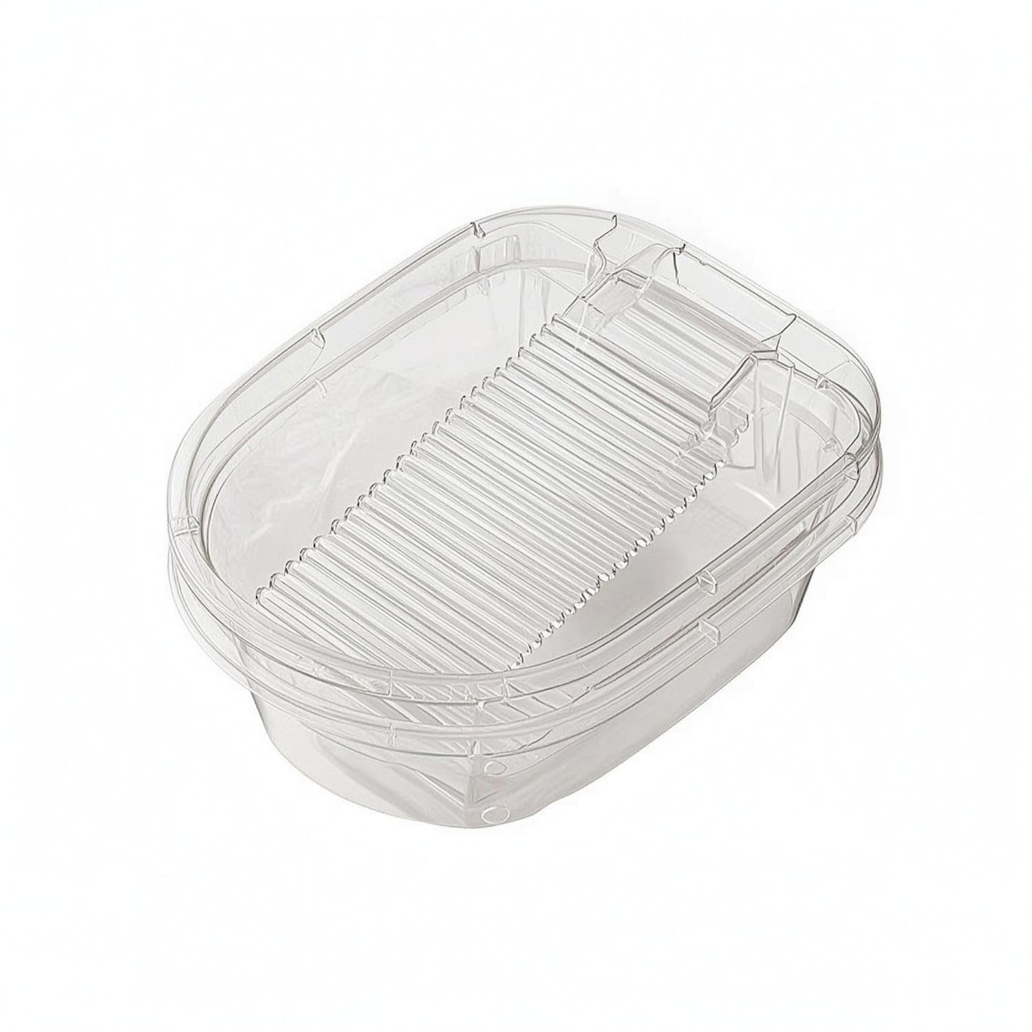 Thickened Laundry Basin Ribbed Washboard Basin Transparent Hand Wash Tub Oval-Rectangular for Household Use, White, M 2 PACK-image-40