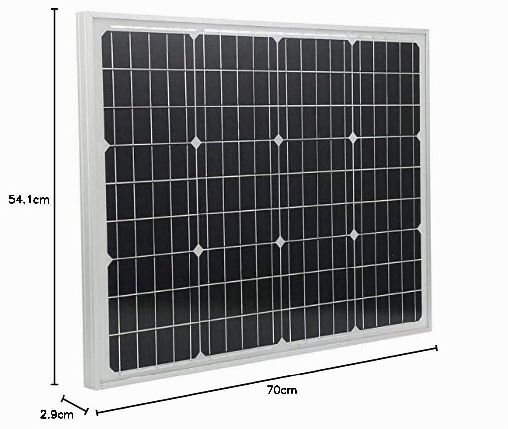 TEMPO DI SALDI Pannello Solare Fotovoltaico Monocristallino Da 50W 21V Con Pinze A Morsa