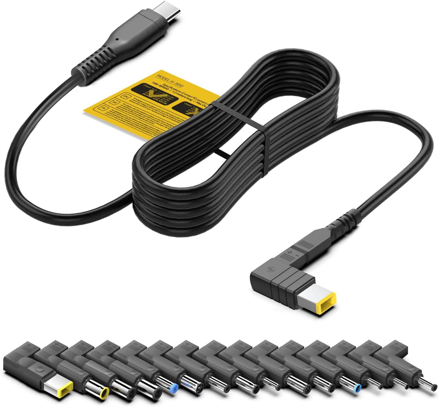 – PD USB C to DC Adapter Power Cable for Laptop Charger HP Dell Lenovo Acer Samsung Asus Toshiba MSI IBM Sony LG Fujitsu Chromebook Charging Cable Power Adaptor 5.5x2.1mm 3.5 * 1.35mm 5 DC Barrels