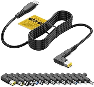 PD USB C to DC Adapter Power Cable for Laptop Charger HP Dell Lenovo Acer Samsung Asus Toshiba MSI IBM Sony LG Fujitsu Chromebook Charging Cable Power Adaptor 5.5x2.1mm 3.5 * 1.35mm 5 DC Barrels