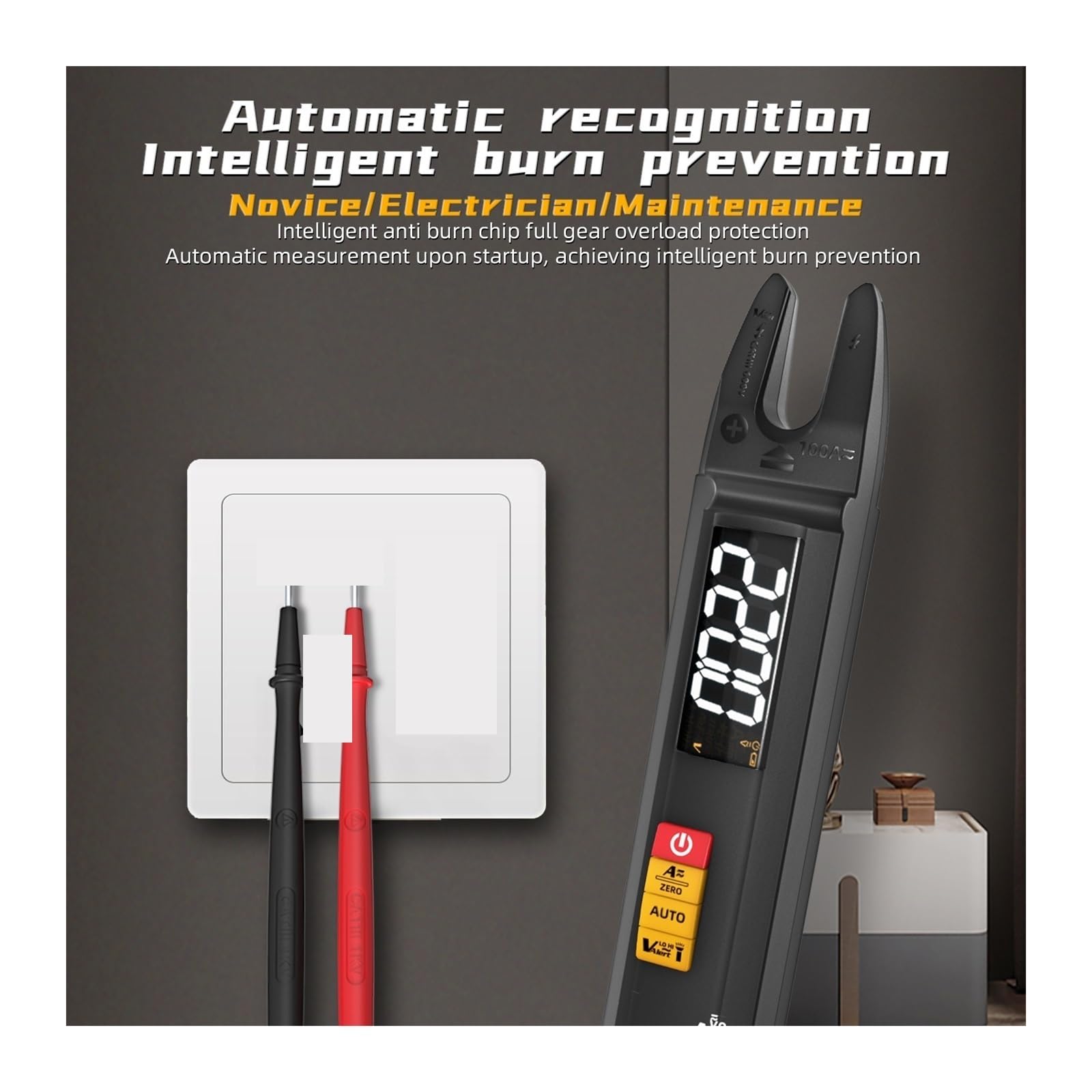 Pinza amperimétrica digital, Multímetro De Abrazadera Digital U1 U0, Recargable, 6000, Voltaje Corriente Automático, Sin Contacto, Hz, Temperatura, Electrónico(U1 kit)