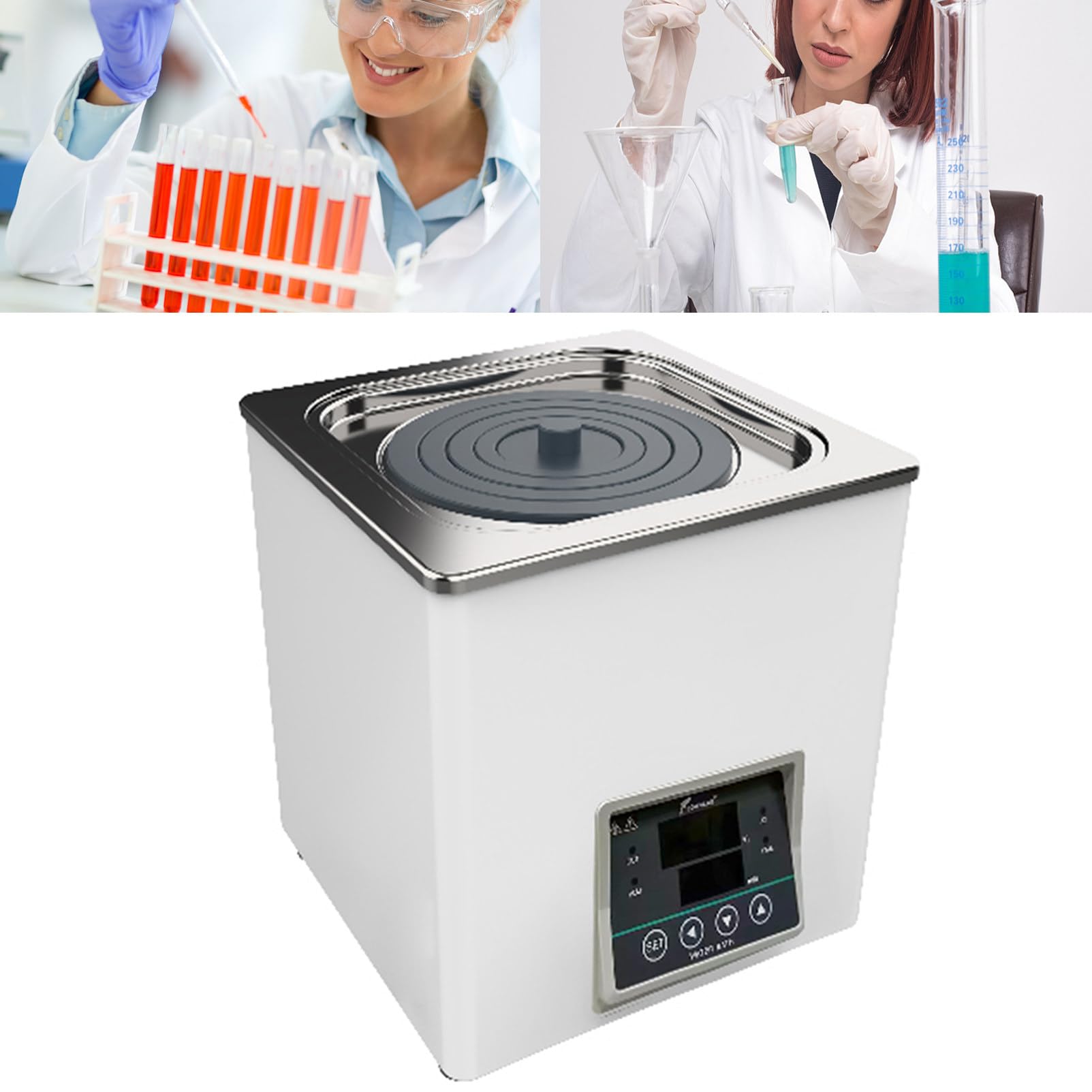 Baño María termostático digital para laboratorio, calentador eléctrico para baño María, baño María termostático de calentamiento científico, suministros para baño María de laboratorio con revestimie