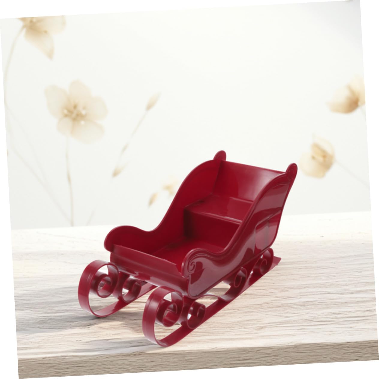 SOLUSTRE 2 Stück Rote Metall Santa Schlitten Dekoration Detaillierter Weihnachts Schlitten als Tisch Deko und Candy Dish Robuste Weihnachtsdeko für Zuhause Büro Vielseitige Festliche