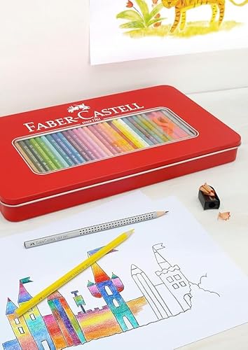 FABER-CASTELL 115824 - Buntstift Hexagonal, 24er Metalletui