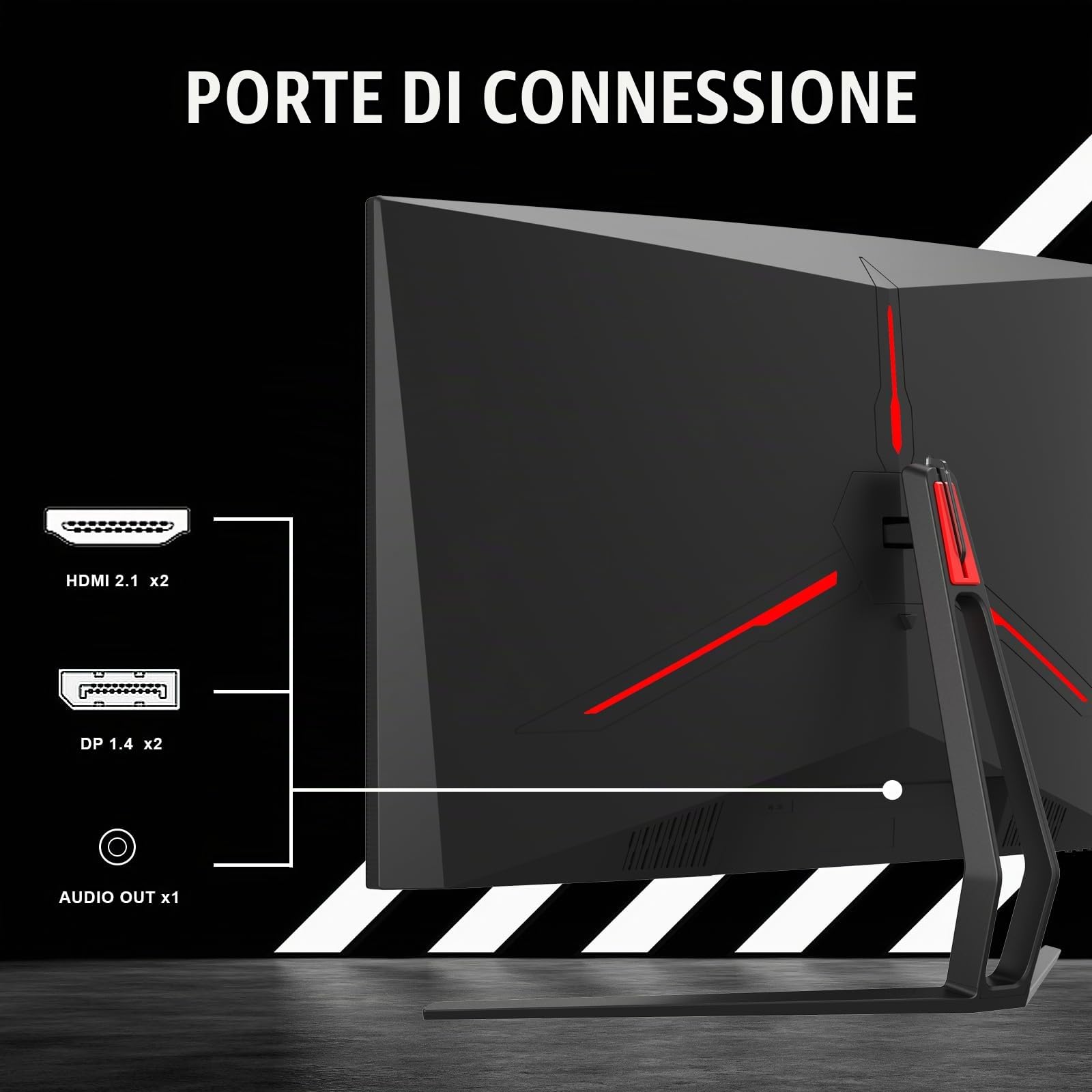 Itek Monitor GGC - 32" Curvo, 2560x1440 QHD, Pannello VA da 240Hz, Risposta 1ms, Collegamenti 2xHDMI e 2xDP, HDR 400, Adapt Sync