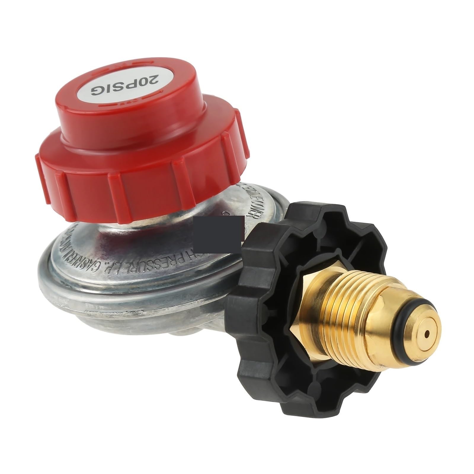 Kit de válvula reguladora propano Ajustable Alta presión for Servicio Tanque Gas LP, Conector Manguera 5/16" y 1/4"