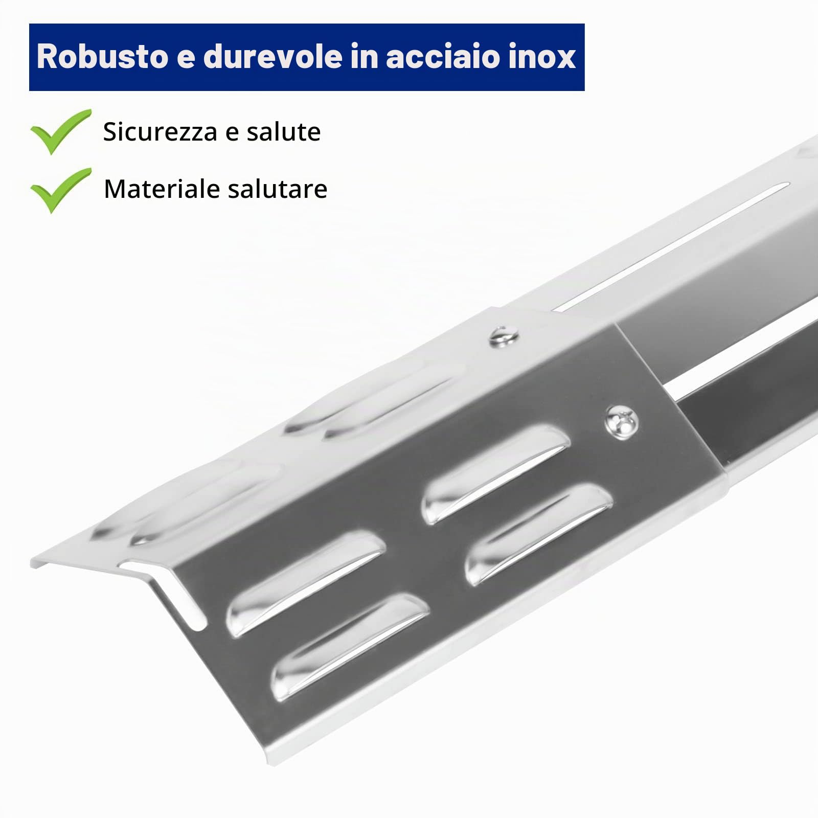 Copertura universale regolabile da 29 a 43 cm, distributore di fiamma in acciaio inox, per barbecue a gas Enders, Weber, Landmann, Burnhard, Charbroil
