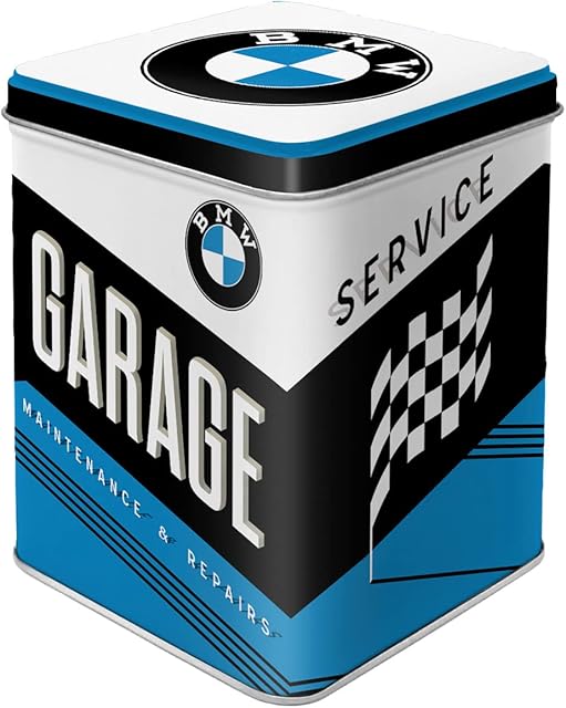 Nostalgic-Art 31307 31307-BMW-Garage, Tea Box, Steel
