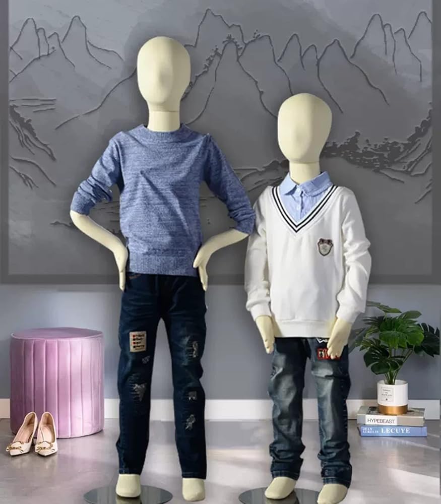 Kinderpuppe für den ganzen Körper, Kinderpuppenständer, Nähpuppe mit beigefarbenem Torso-Kopf, Arme, 1, 3, 5, 8, 10, 13, 14 Jahre alte Kleidung, Präsentationsformen (Größe: 14 Jahre)