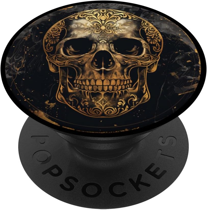 Skull - Gold Sugar Skull PopSockets Adhesive PopGrip