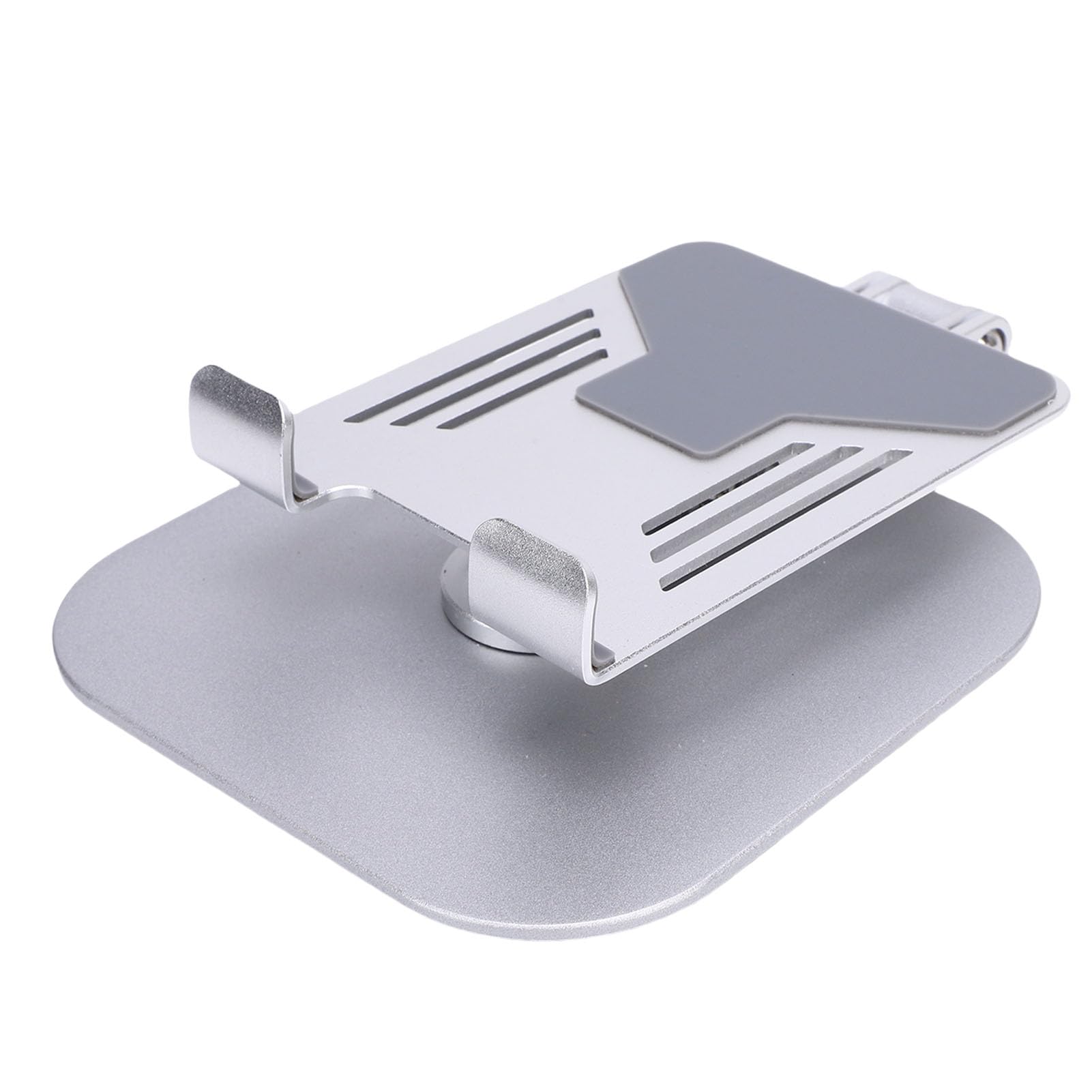 Supporto per tablet da scrivania Supporto per tablet da scrivania in metallo regolabile pieghevole girevole a 360 gradi per telefono cellulare e tablet Costruzione in lega (Argento)