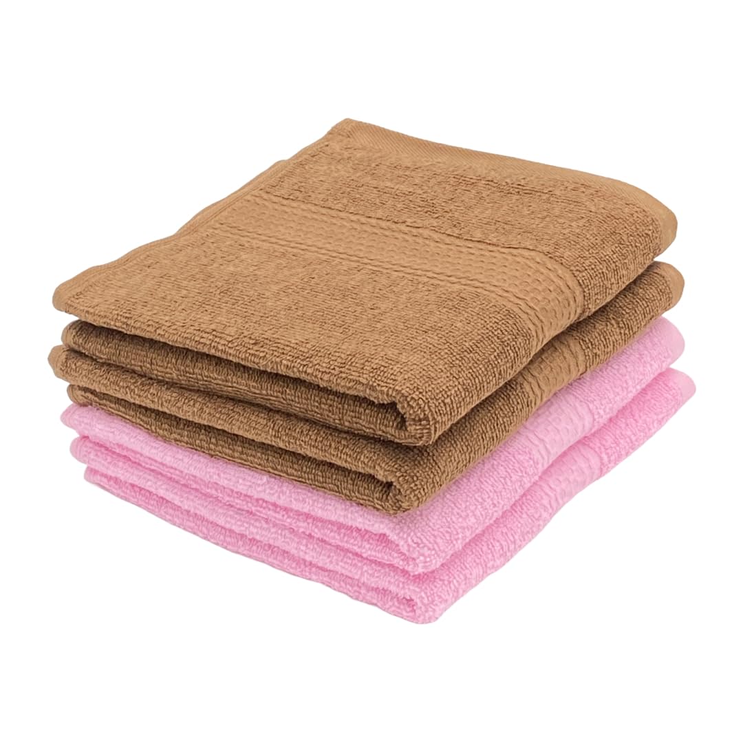PatPug 100% Indian Ultra Soft Cotton 4 Piece Hand Towel Set, 380 GSM for Gym, Workout, Yoga, Wash Basin (Coffee Brown and Sweet Pink) (B0CWYR6VHL) Amazon Price History, Amazon Price Tracker
