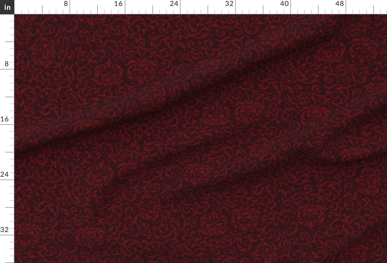 Spoonflower Fabric - Dark Victorian Elegant Burgundy Pre-Raphaelite Gothic Dark Red Printed on Upholstery Velvet Fabric Fat Quarter - Upholstery Home Decor Bottomweight Apparel