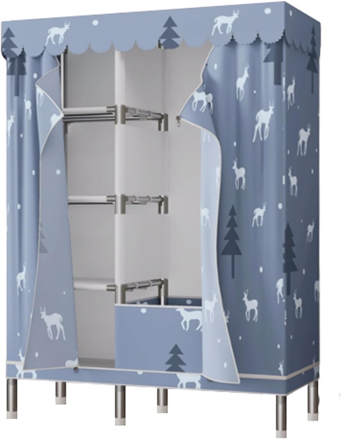 Foldable Wardrobe Portable Closet Oxford Fabric Thick Wardrobe Storage Closet Easy to Assemble Closet Wardrobe Temporary Closet for Bedroom