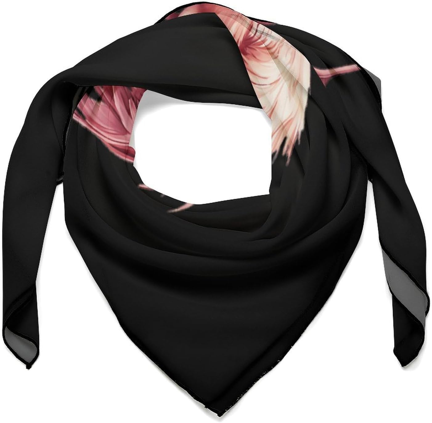 Flamingo Playing Softball Like Silk Bandanas Womens Head Scarf 27 Inch Hair Scarves Funny Printed