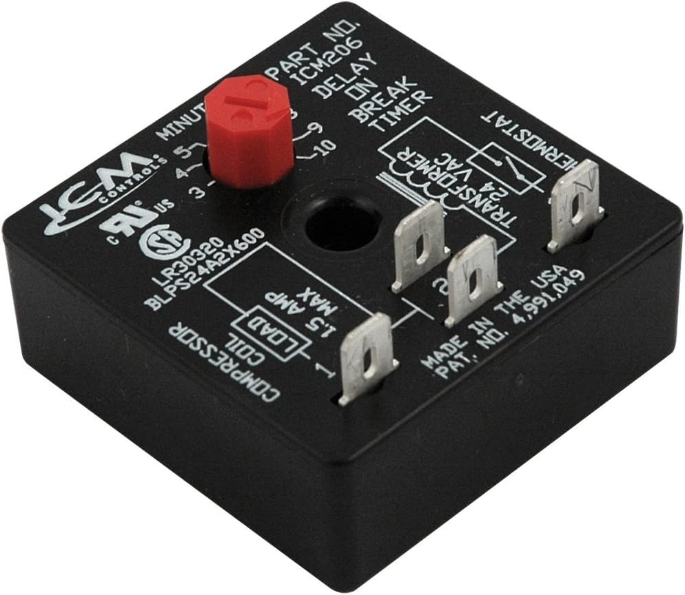 ICM Controls ICM206 Delay On Break Timer, 4 Terminal with 10 Minutes Fixed Timing
