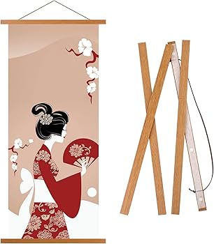 Amazon.co.jp: Benjia タペストリー棒 マグネット 天然木 B2 ポスター