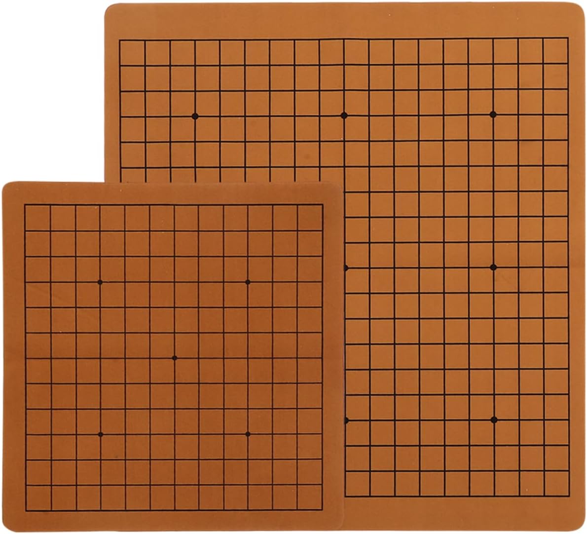 Healifty 2Pcs Portable Leather Go Chessboard Double Sided Folding Board Game for Go Stones Soft PU for Travel Random Color