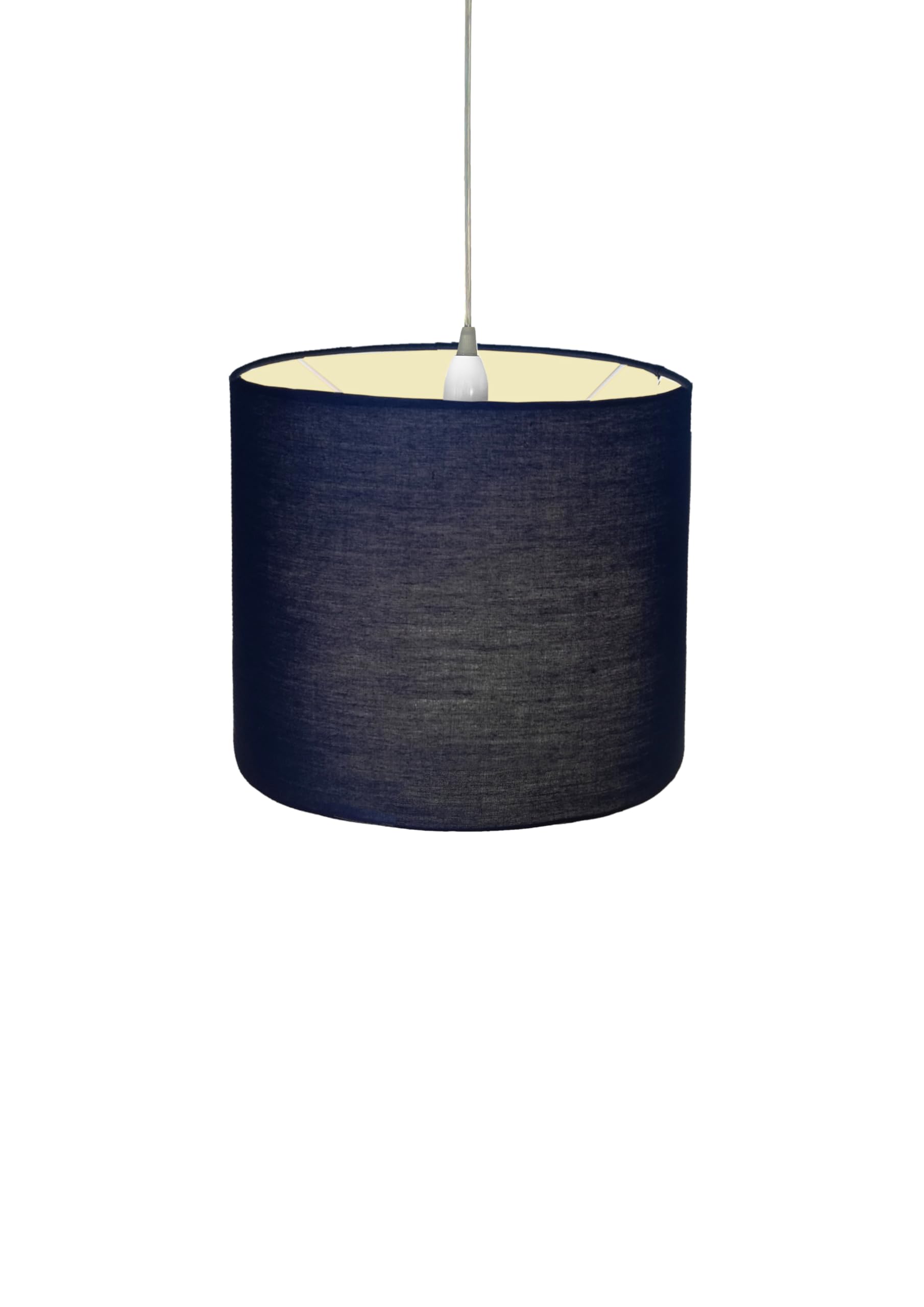 Loxton Lighting Navy - 25.5Cm Dia' Cotton Cylinder Lamp Shade (Navy) – Easyfit Pendant Light Or Shade For Table Lamp