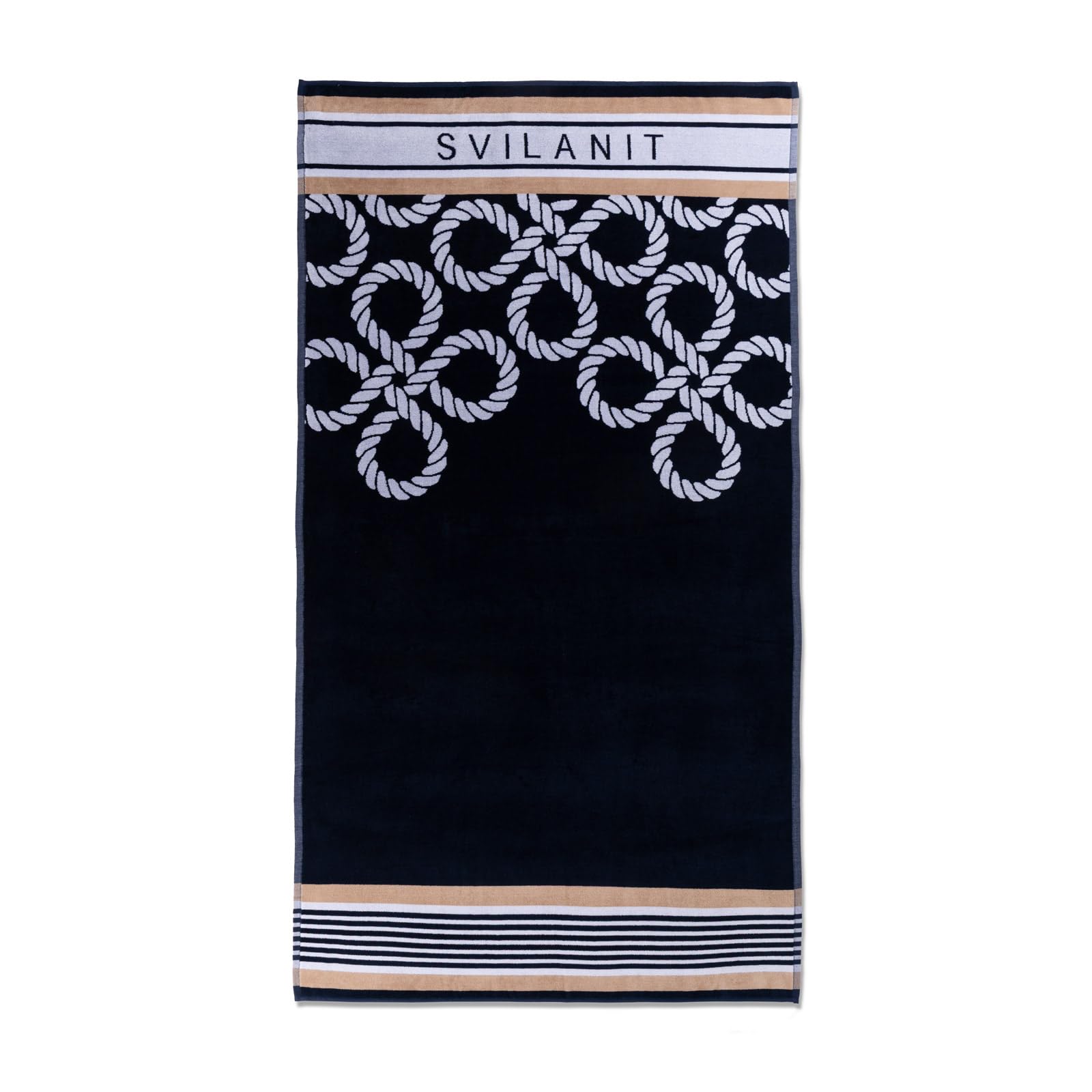 Vitapur Toalla de playa Royalty Azul – Toalla de playa grande 100 x 180 cm, toalla de playa XXL, toalla de playa de algodón de secado rápido, toalla de baño de lujo, suave y absorbente, para playa y