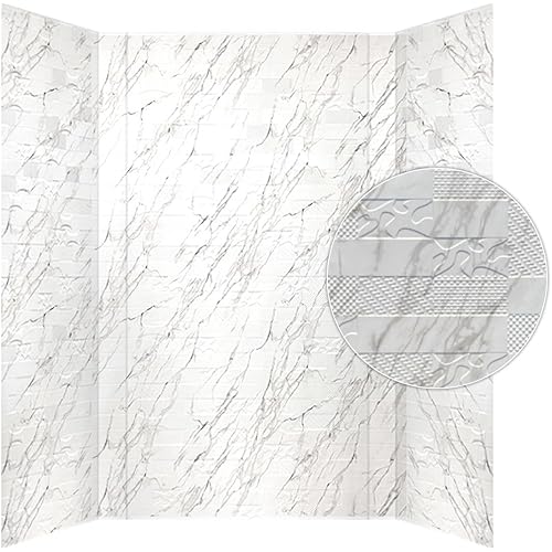 133-640-VERSA-KIT Versa Tile - Tub and Shower Wall Panels Surround (Covers/ 96 sq. ft.), Marble, 1 Piece