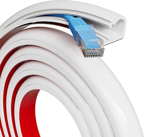 Ocultador de cable de silicona de 39 pulgadas para 1 cable, cubierta de cable autoadhesiva flexible de apertura lateral para cables en TV de montaje