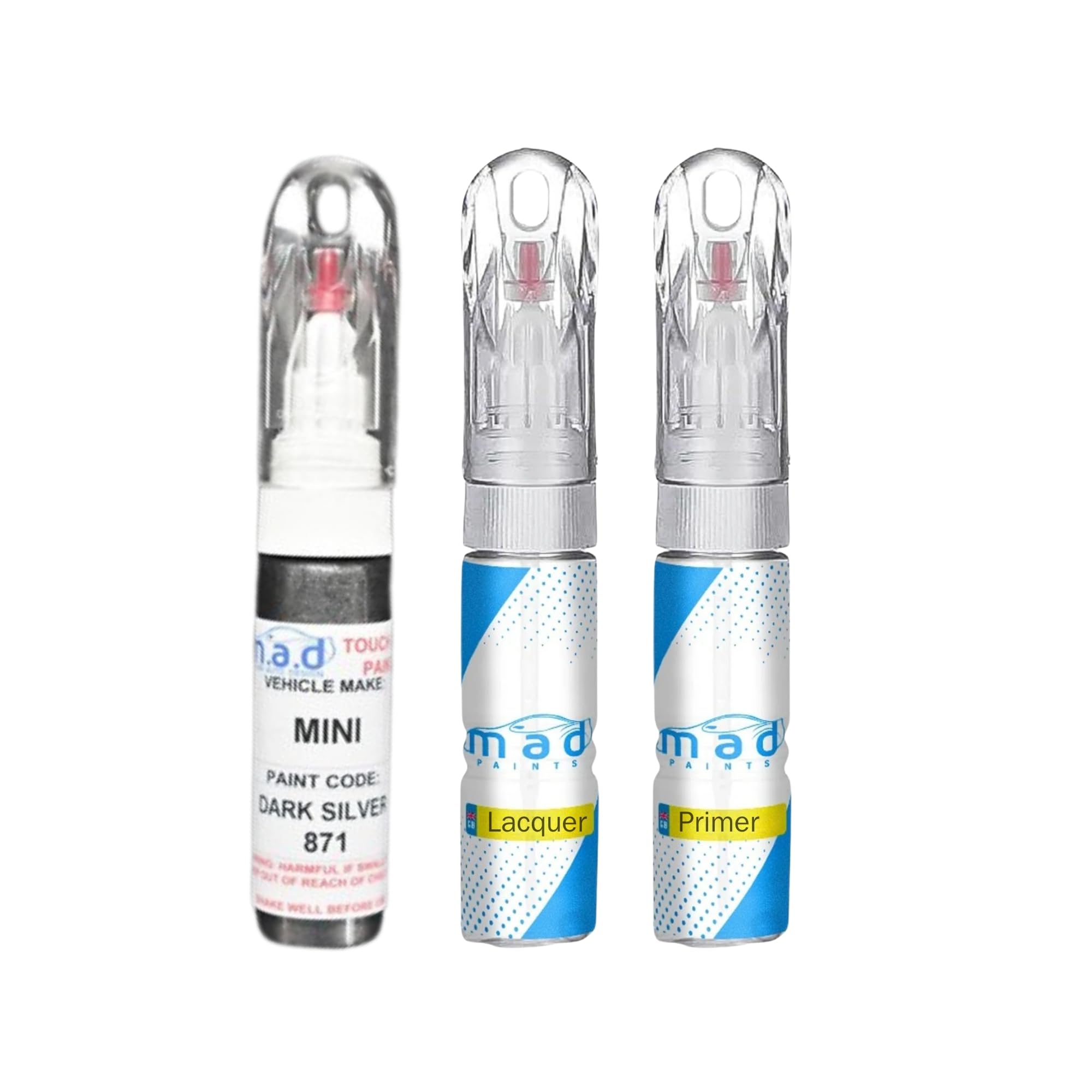 Mad Paint + Lacquer Touch Up Paint Pen For Mini Dark Silver - 871 Car Mini Cooper S Countryman Clubman S (Paint + Lacquer)
