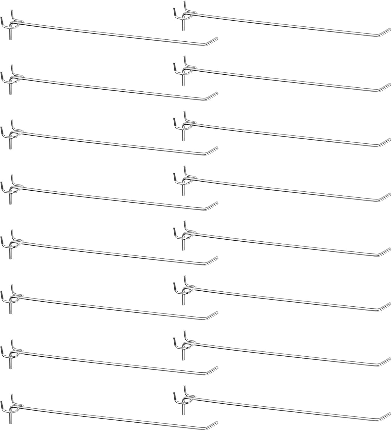 Pack of 100 Perforated Board Hooks 30 cm Stainless Steel Pegboard Display Hooks Wall Brackets Tool Holder for Workbench Garage Kitchen Shop Silver