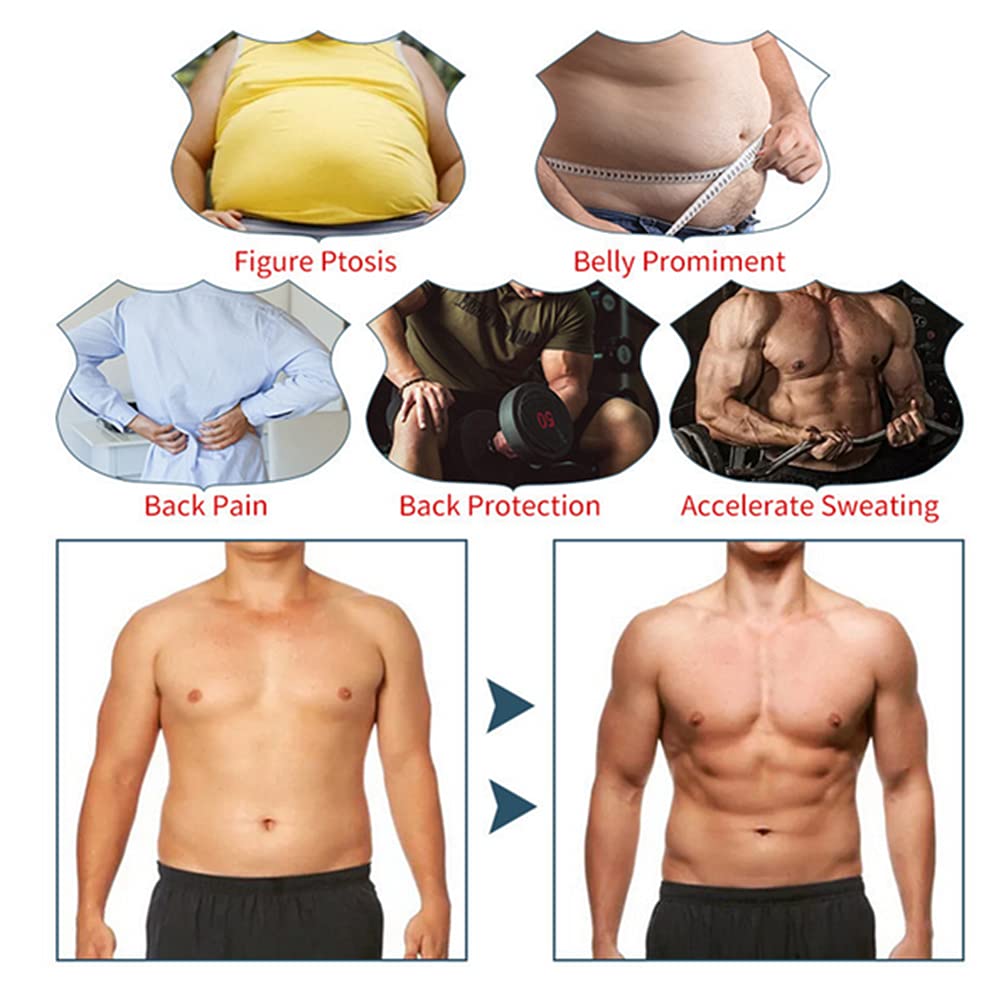 Shapewear Herren Bauchweggürtel Schwitzgürtel Fitness Sauna Gürtel zum Fettverbrennung Taille Trimmer Bauchgürtel Abnehmen Waist Trainer Verstellbarer Body Shaper Bauchweg Taillenformer S-2XL