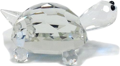 Amlong Crystal Figura coleccionable de animales, tortuga o tortuga con ojos negros