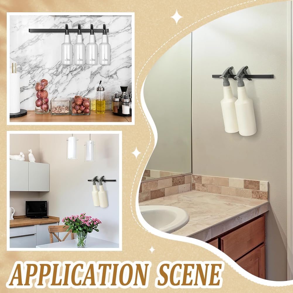 WADORN 2 Sizes Spray Bottle Holder, Wall Mounted Bottle Storage Rack Holders Universal Lightweight Spray Can Holders Holds up to 16 Oz for Garage Home Bathroom Kitchen Auto Beauty Shop Organizers image 5