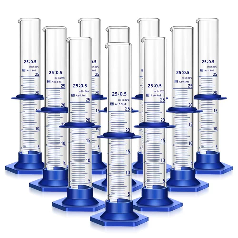2PCS Graduated Cylinder Measuring Cylinder Thick Glass Lab Cylinders Glass Graduated Cylinder Glass Measuring Cylinder (250ML) — Amazon image 8